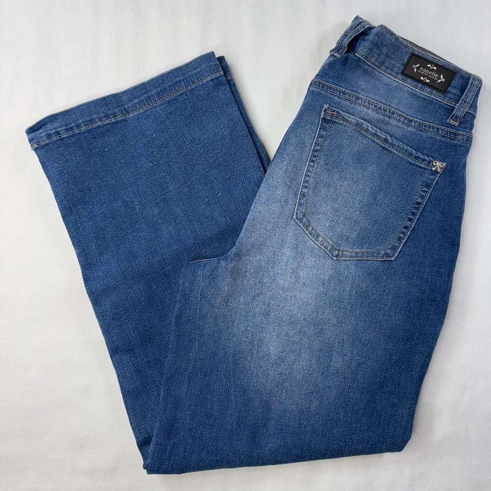 Nanette Lepore Jeans Women's Size 6 Blue Denim Pants‎ Belle High Rise Wide Leg